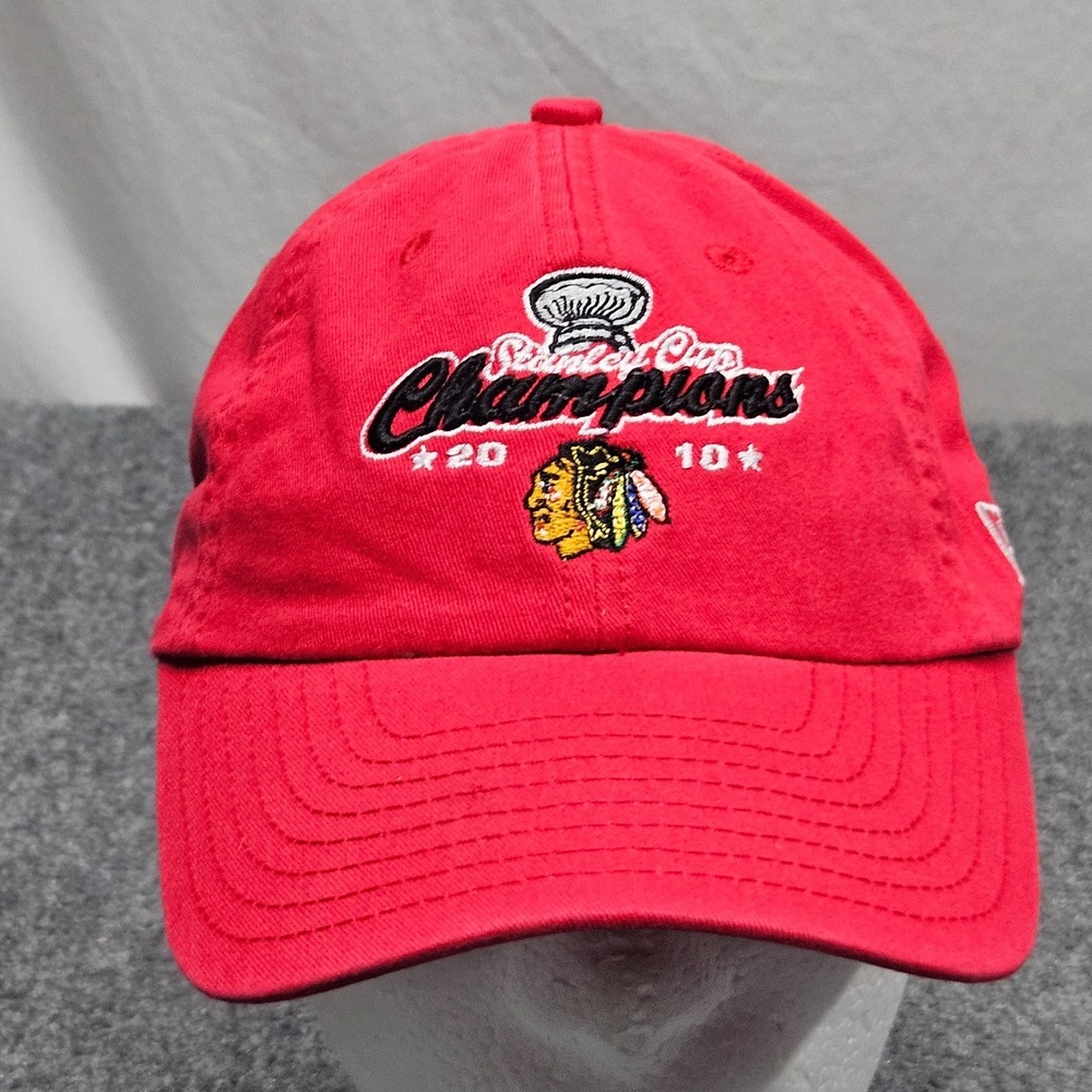 Chicago Blackhawks Hat New Era Red 2010 Stanley Cup Champions Cap NHL Throwback